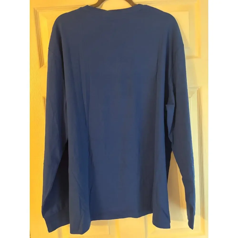 NWT Polo Ralph Lauren Men's XL Long Sleeve T-Shirt Blue Polo Bear Graphic